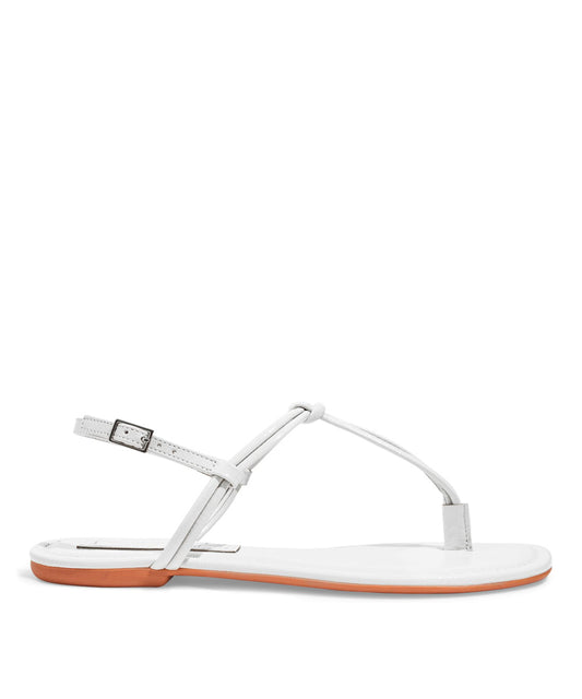 Rasteira Flat Santa Lolla Verniz Glossy Tiras Finas Branca