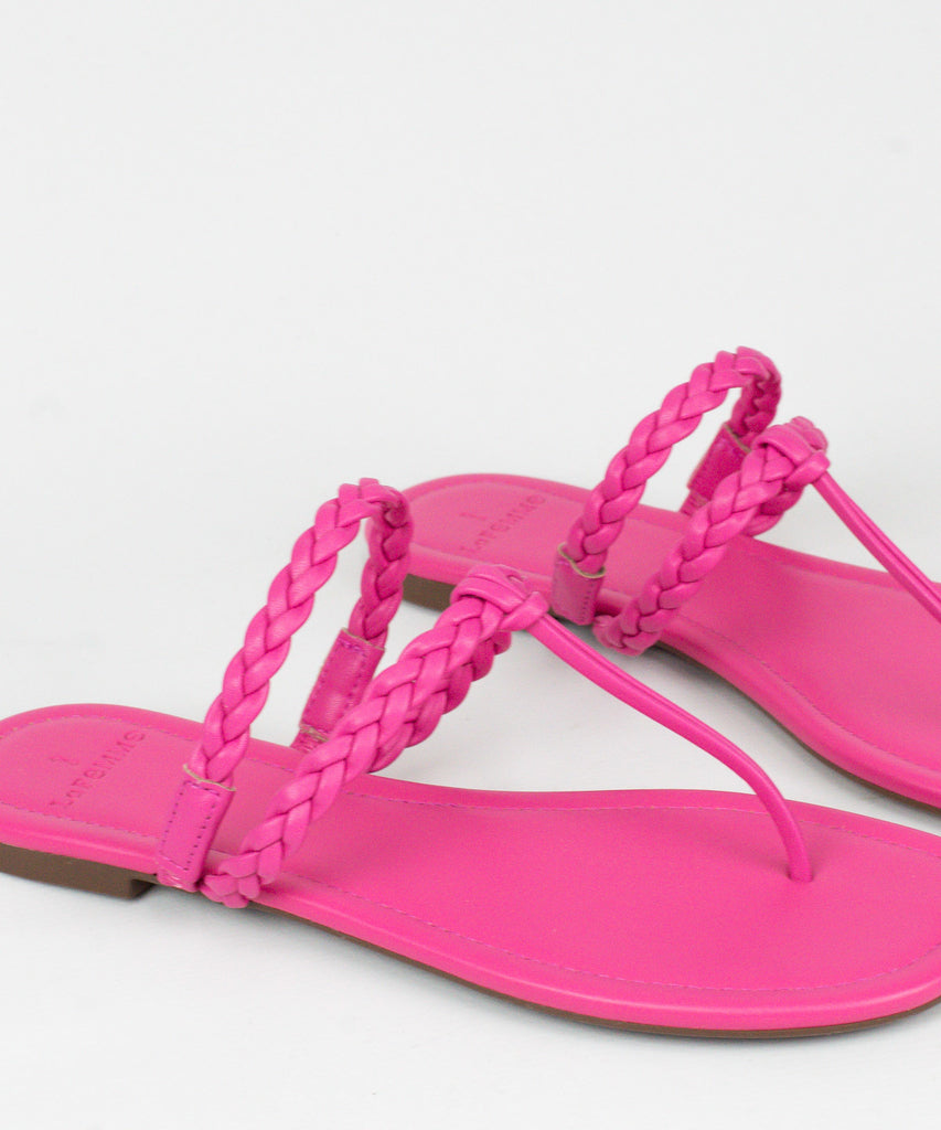 Rasteira La Femme Pink Tiras Tramadas - 52.122
