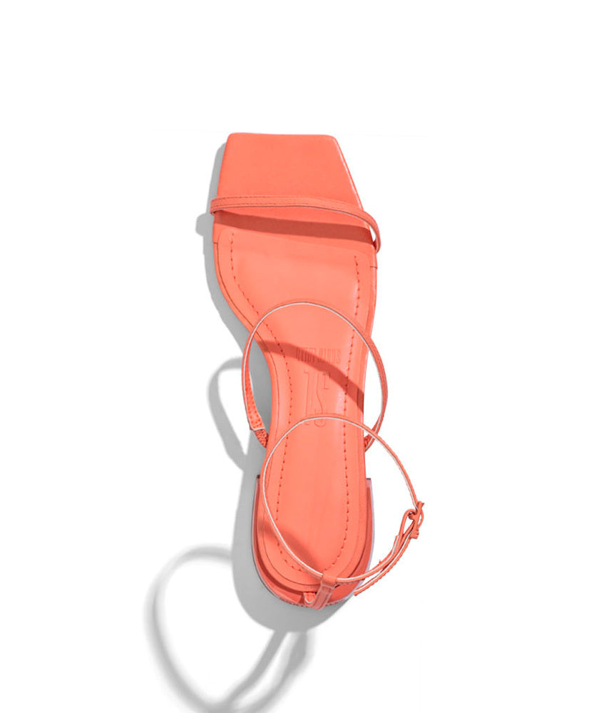 Rasteira Santa Lolla Acerola Salto Baixo Couro