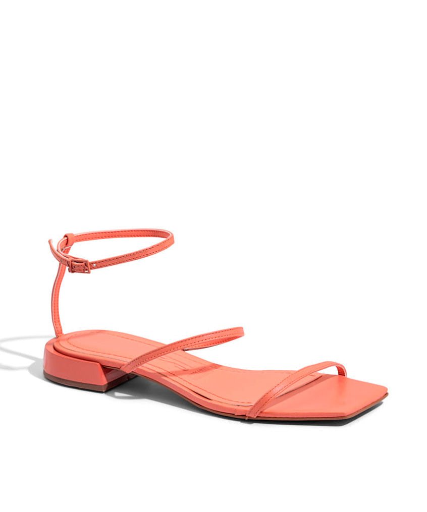 Rasteira Santa Lolla Acerola Salto Baixo Couro