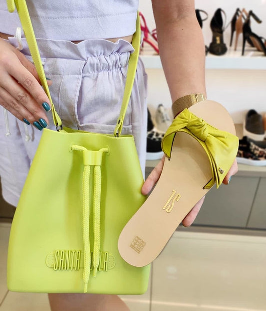 Rasteira Santa Lolla Avocado Laço Couro - 03E4.32B3.02E7.02B8