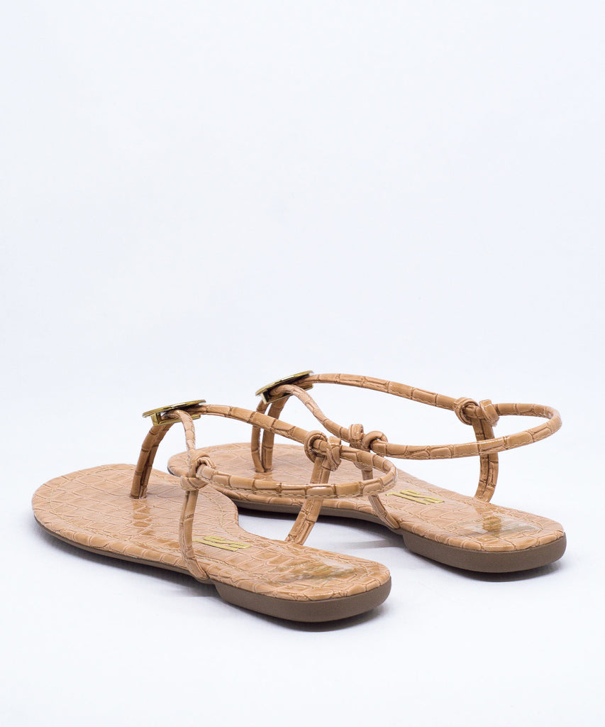 Rasteira Santa Lolla Bege Brilho