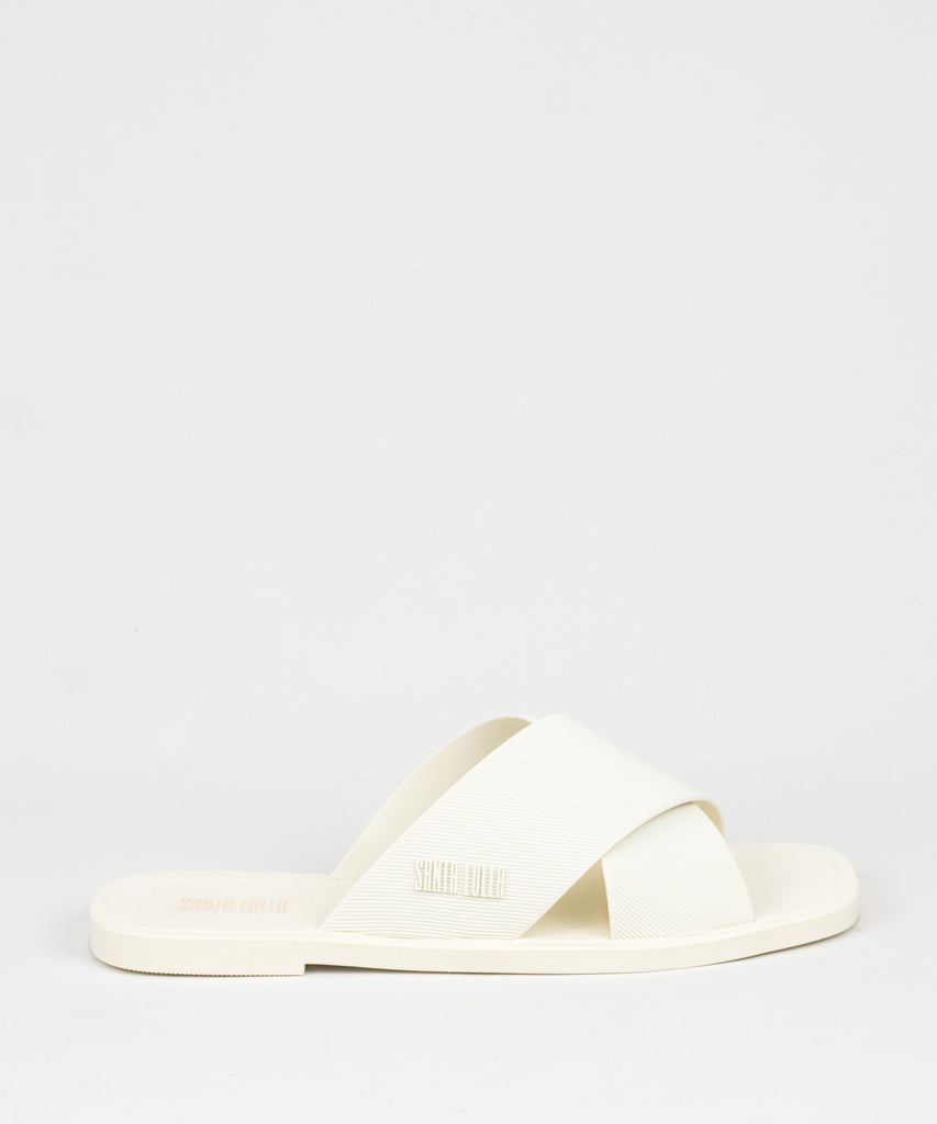 Rasteira Santa Lolla Branca Borracha Tiras Cruzadas - 058A.35C0.0016.0048