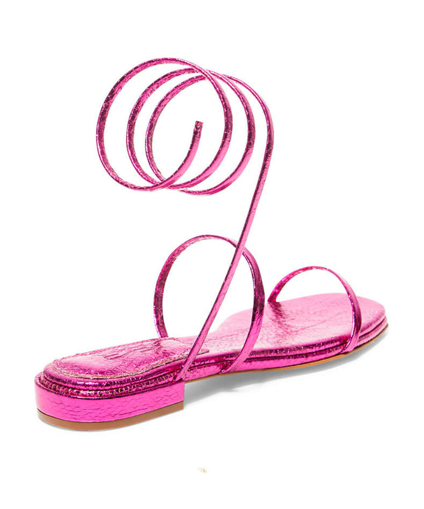 Rasteira Santa Lolla Cobra Cristal Pink Espiral