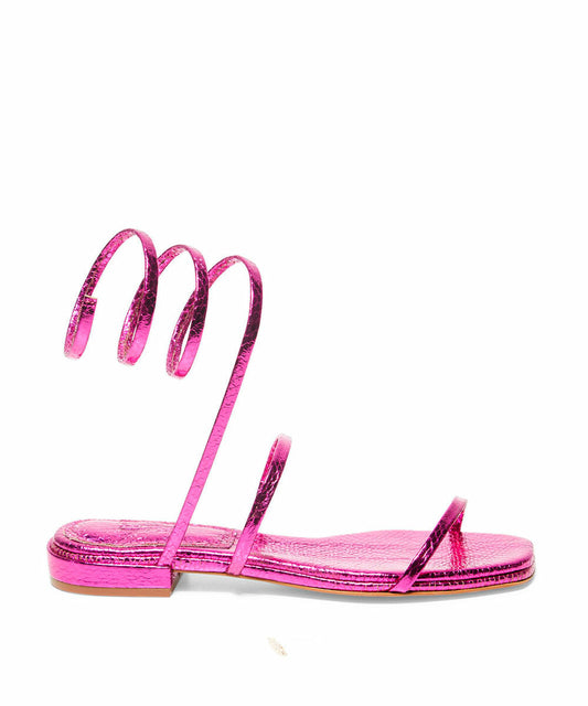 Rasteira Santa Lolla Cobra Cristal Pink Espiral