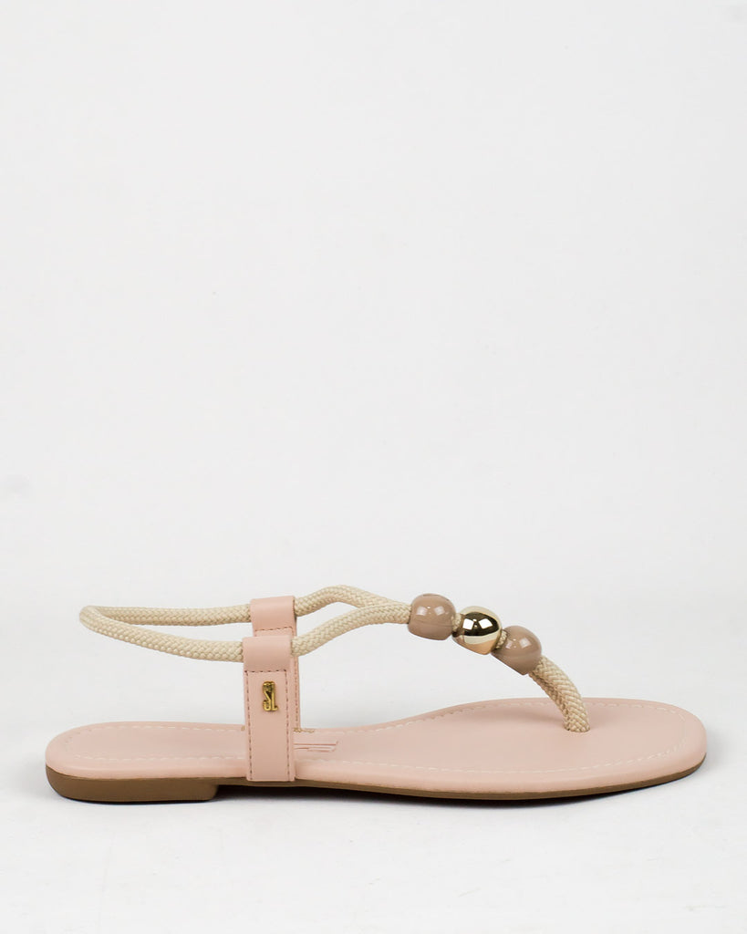 Rasteira Santa Lolla Corda Esferas Nude
