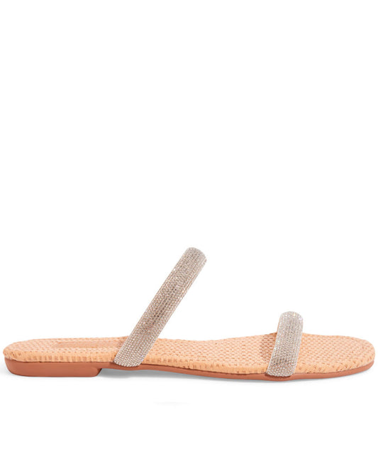 Rasteira Santa Lolla Cristal Brilho Bico Quadrado