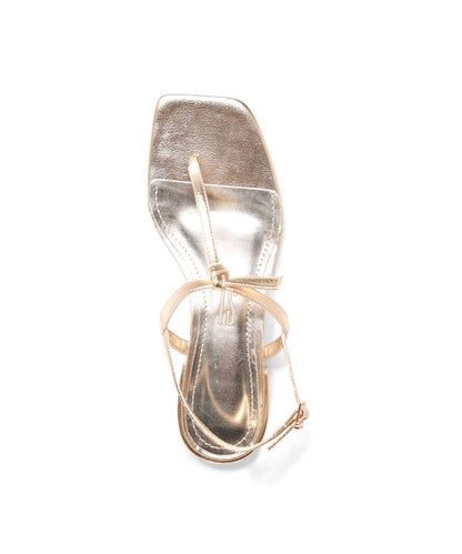 Rasteira Santa Lolla Dourada Metalcolor Crinkle