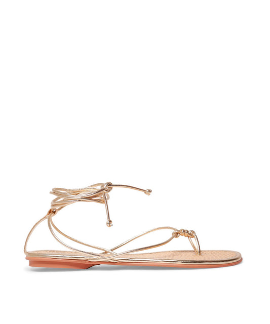 Rasteira Santa Lolla Dourada Metalizada Amarração