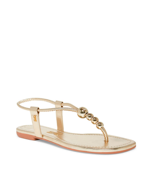 Rasteira Santa Lolla Dourada Metalizada Esferas