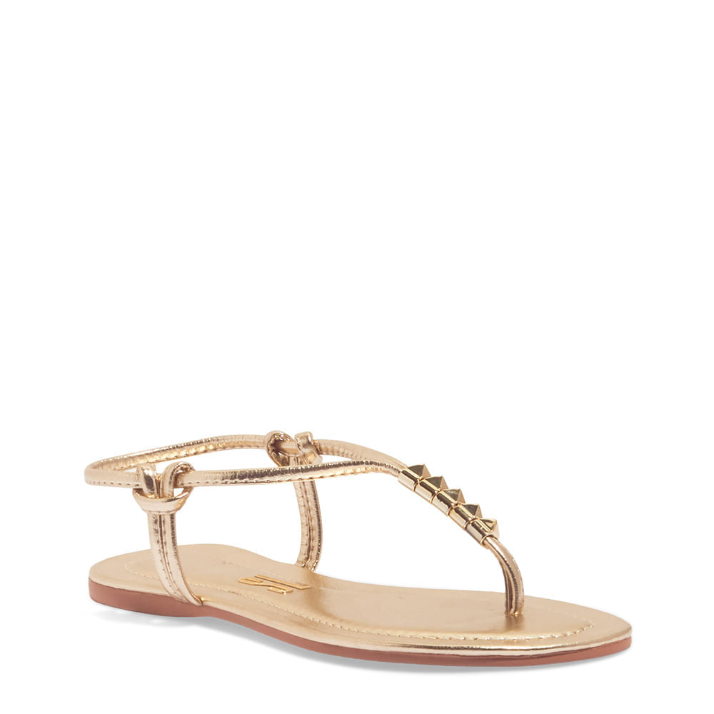 Rasteira Santa Lolla Dourada Metalizada Spikes