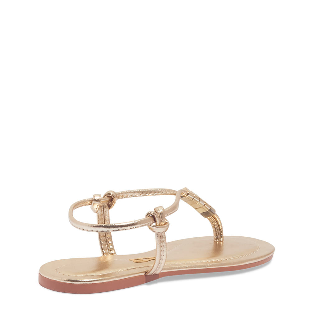 Rasteira Santa Lolla Dourada Metalizada Spikes