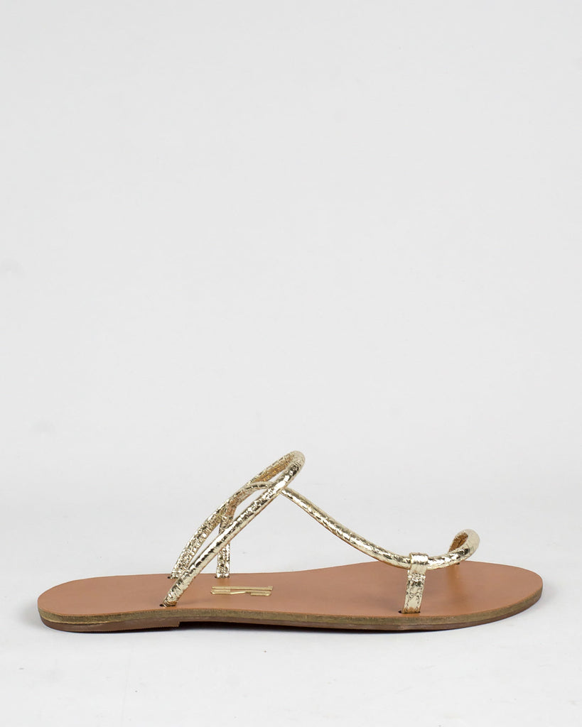 Sandália Dourada Rasteira Santa Lolla Nó Rasteira Santa Lolla