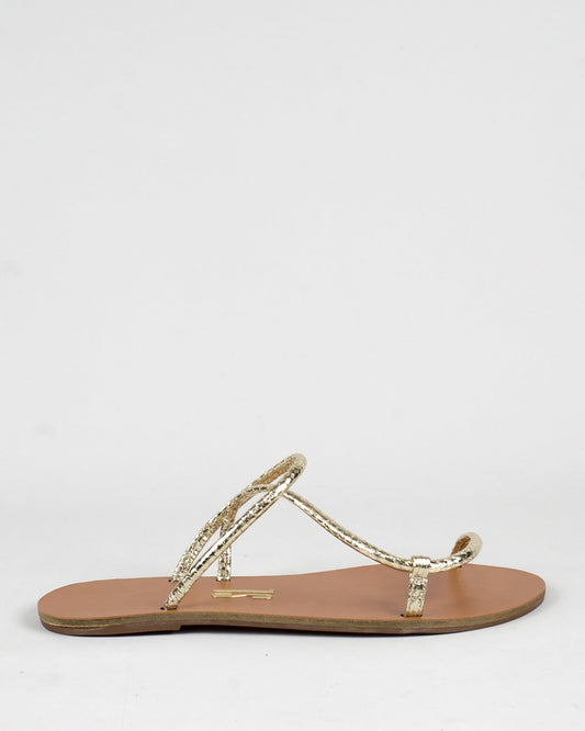 Rasteira Santa Lolla Dourada Metalizada