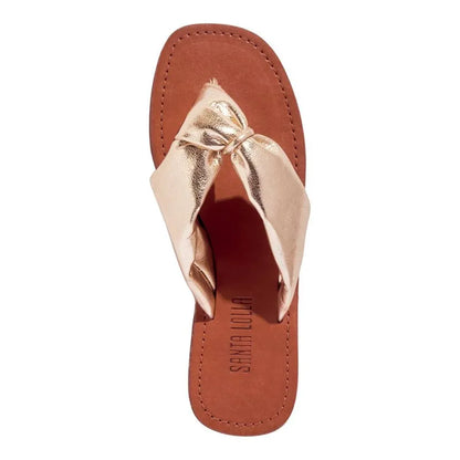 Rasteira Santa Lolla Dourada Tiras Nó