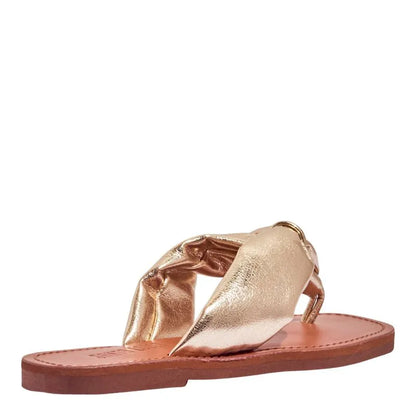 Rasteira Santa Lolla Dourada Tiras Nó