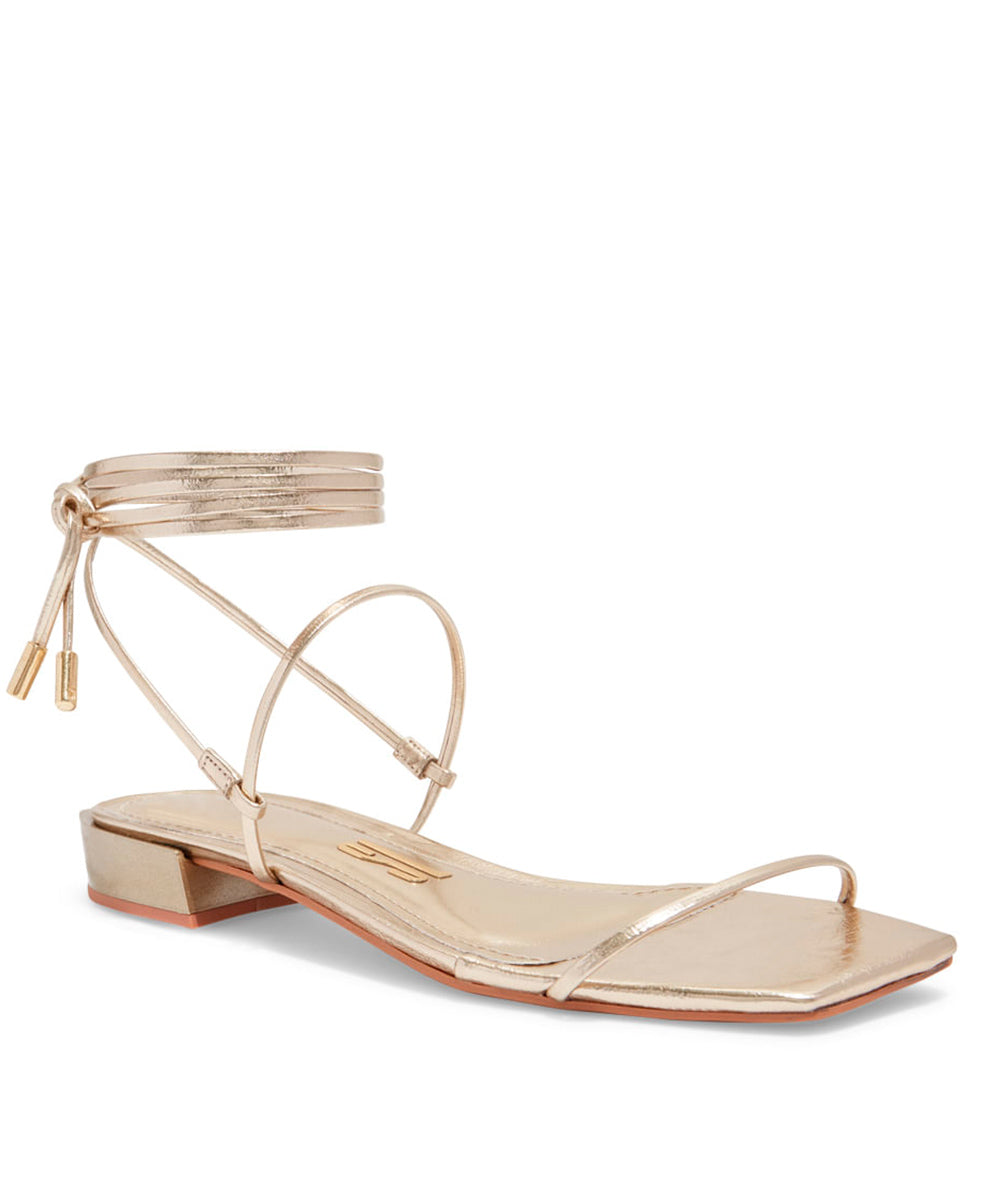 Rasteira Santa Lolla Metalizada Dourada Amarração