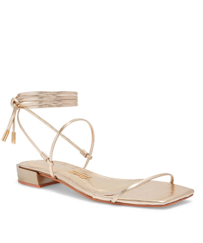 Rasteira Santa Lolla Metalizada Dourada Amarração