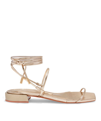 Rasteira Santa Lolla Metalizada Dourada Amarração