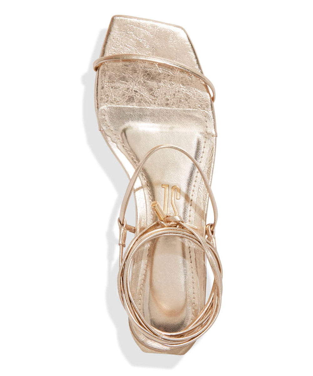 Rasteira Santa Lolla Metalizada Dourada Amarração