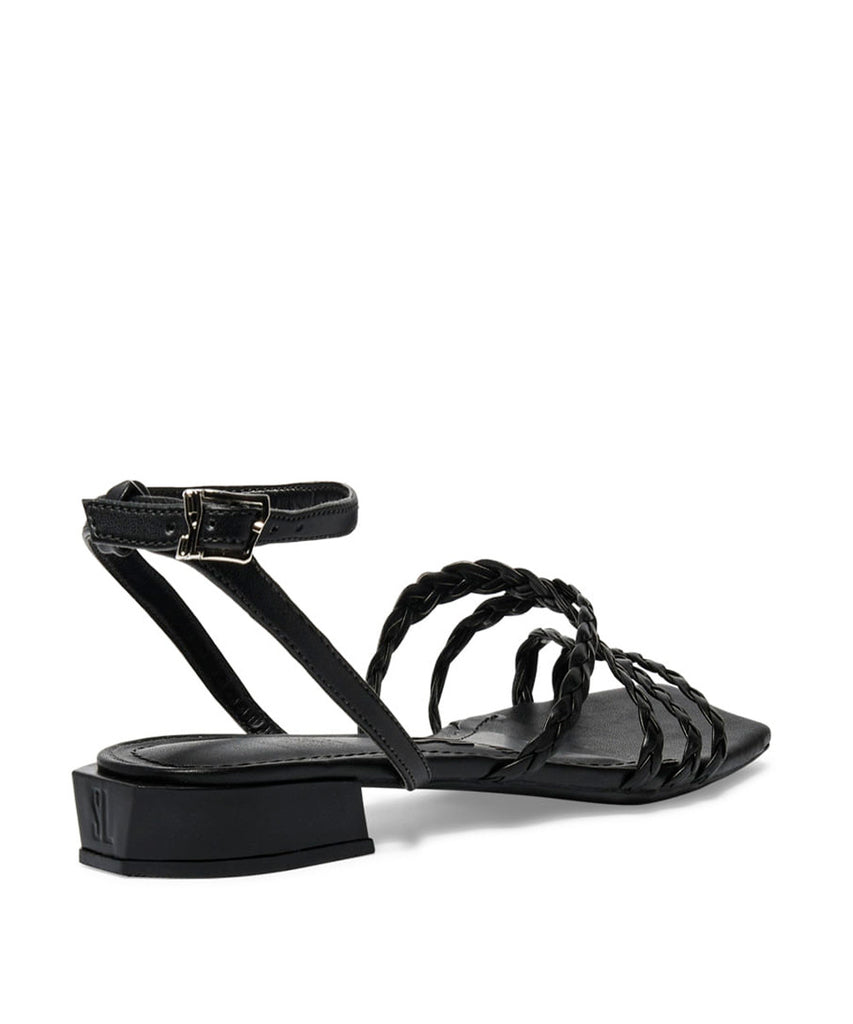 Rasteira Santa Lolla Napa Preta Tiras Salto Baixo