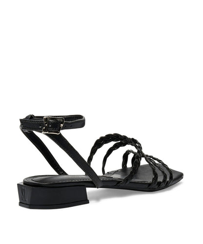 Rasteira Santa Lolla Napa Preta Tiras Salto Baixo