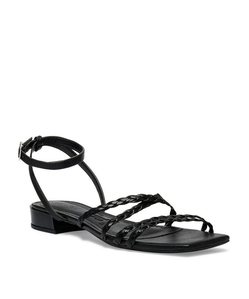 Rasteira Santa Lolla Napa Preta Tiras Salto Baixo