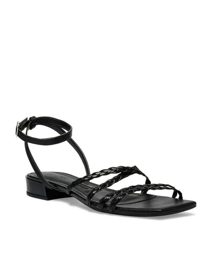 Rasteira Santa Lolla Napa Preta Tiras Salto Baixo