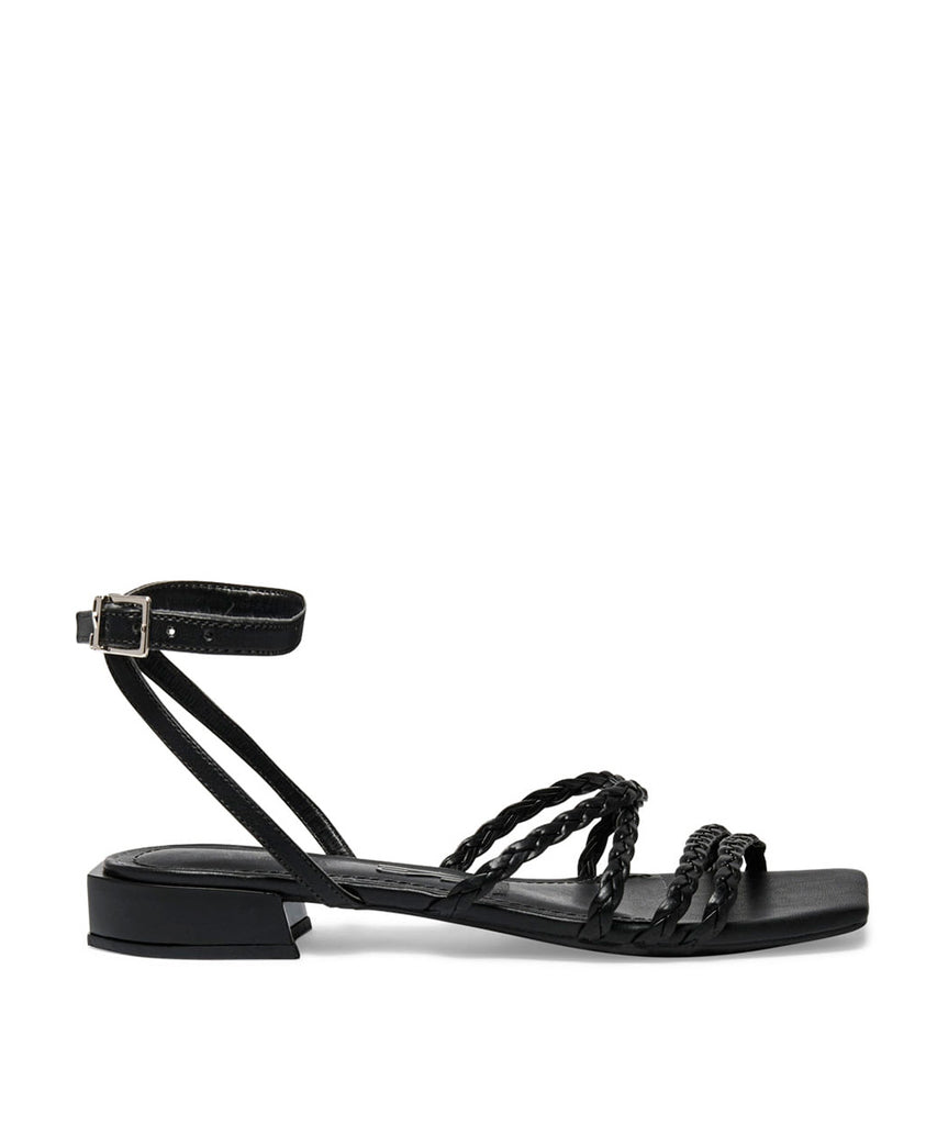 Rasteira Santa Lolla Napa Preta Tiras Salto Baixo