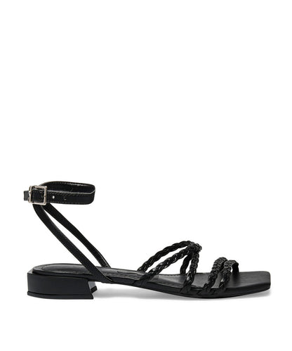 Rasteira Santa Lolla Napa Preta Tiras Salto Baixo