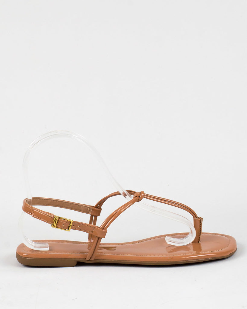 Rasteira Santa Lolla Nó Nude Verniz