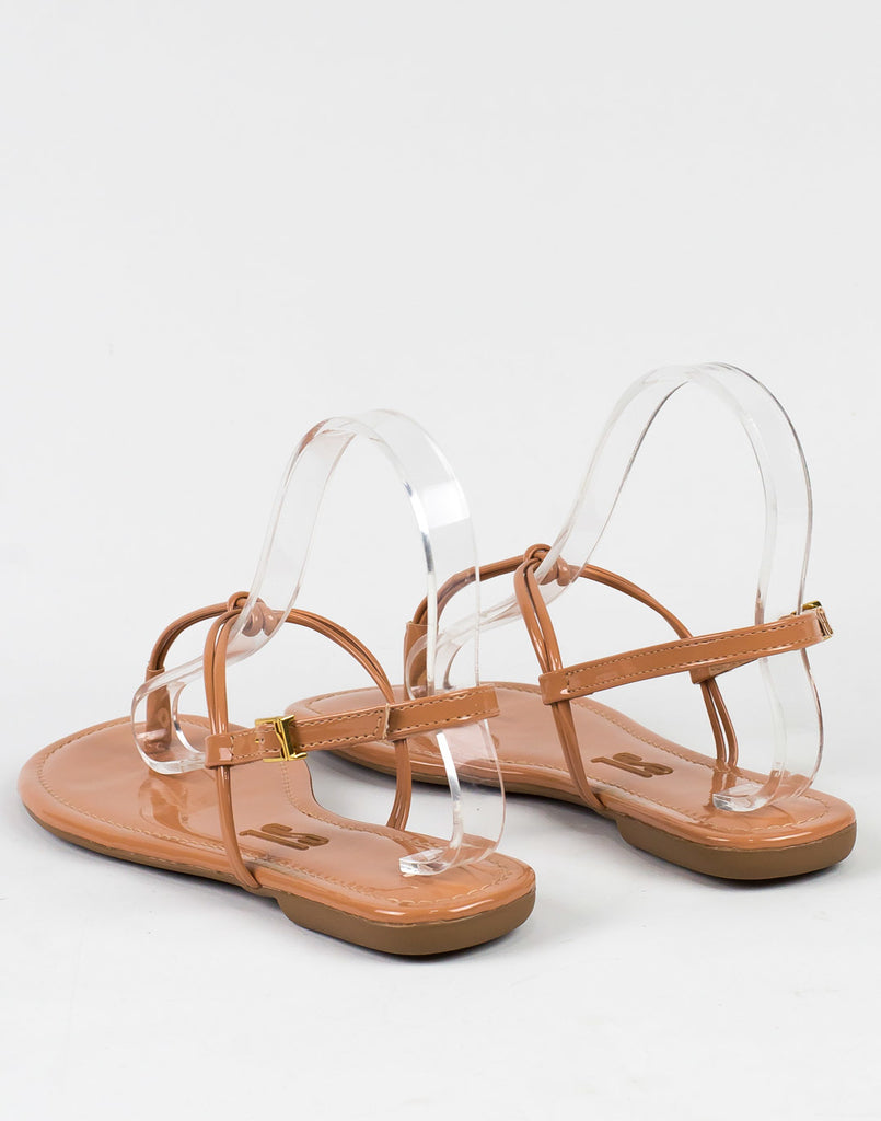 Rasteira Santa Lolla Nó Nude Verniz