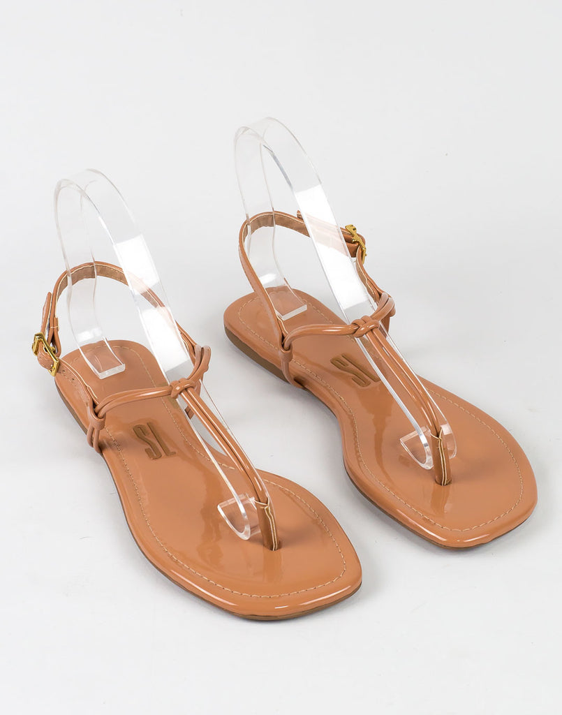 Rasteira Santa Lolla Nó Nude Verniz