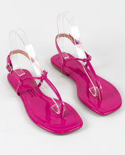 Rasteira Santa Lolla Nó Pink Verniz