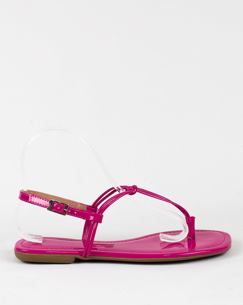 Rasteira Santa Lolla Nó Pink Verniz