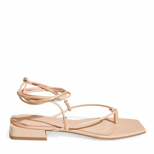 Rasteira Santa Lolla Nude Tiras Amarração