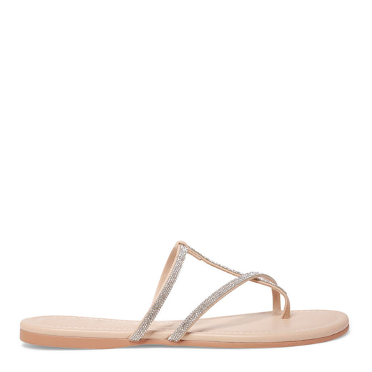 Rasteira Santa Lolla Nude Tiras Brilho