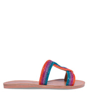 Rasteira Santa Lolla Nude Tiras Cores Strass