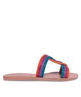 Rasteira Santa Lolla Nude Tiras Cores Strass