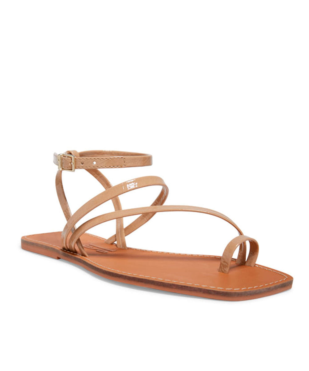 Rasteira Santa Lolla Nude Tiras Verniz