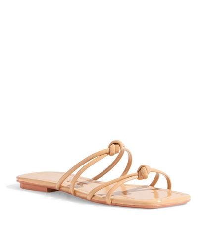 Rasteira Santa Lolla Nude Verniz Nó Bico Quadrado