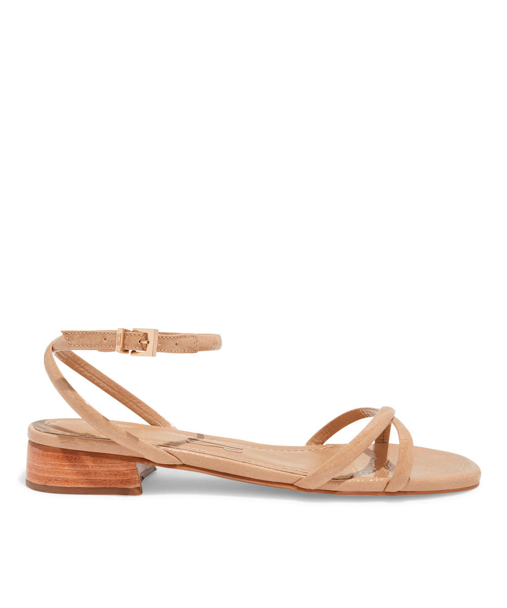 Rasteira Santa Lolla Nude Verniz Salto Madeira