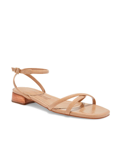 Rasteira Santa Lolla Nude Verniz Salto Madeira