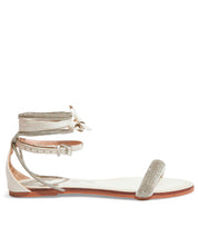 Rasteira Santa Lolla Off White Amarração Brilho