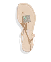 Rasteira Santa Lolla Off White Bico Quadrado