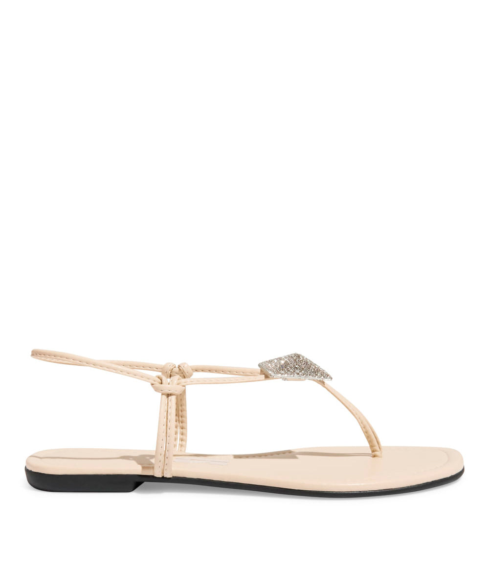 Rasteira Santa Lolla Off White Bico Quadrado