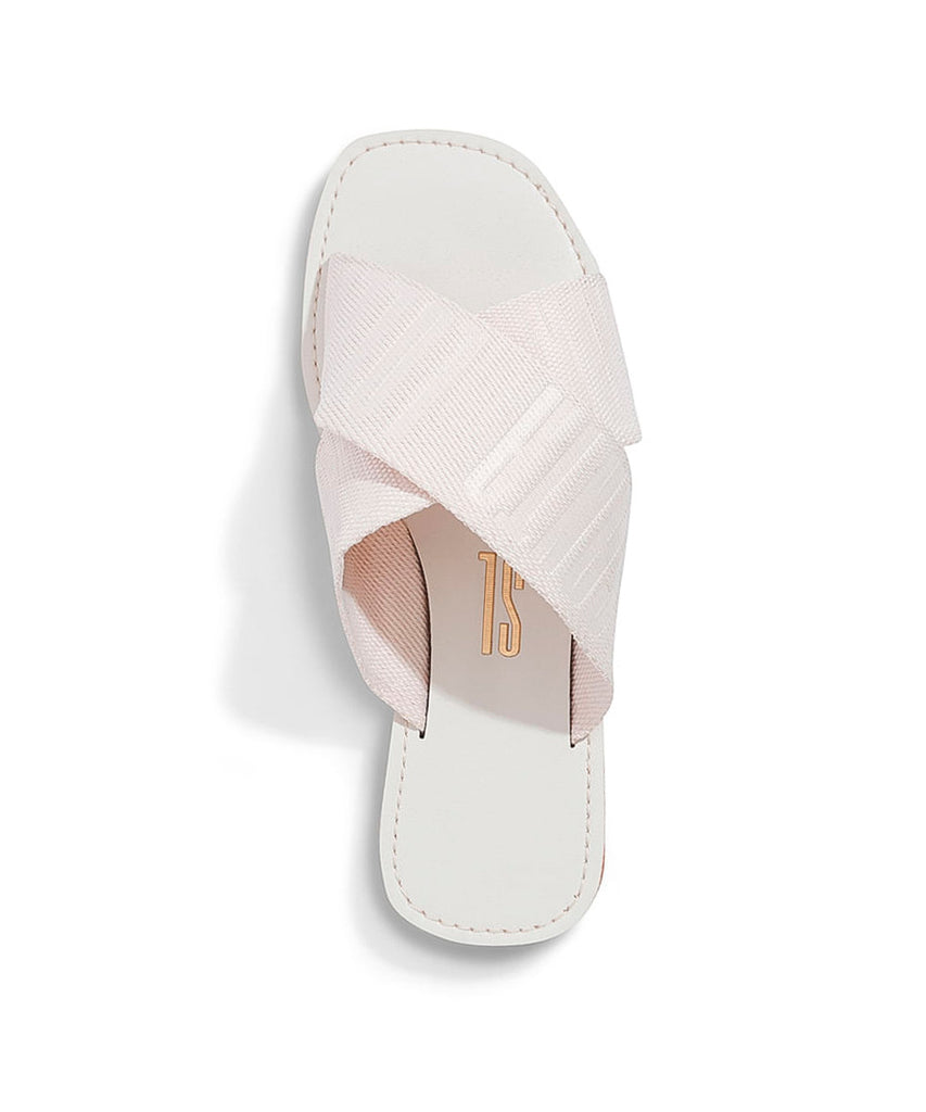 Rasteira Santa Lolla Off White Faixa Transpassada Gorgurão