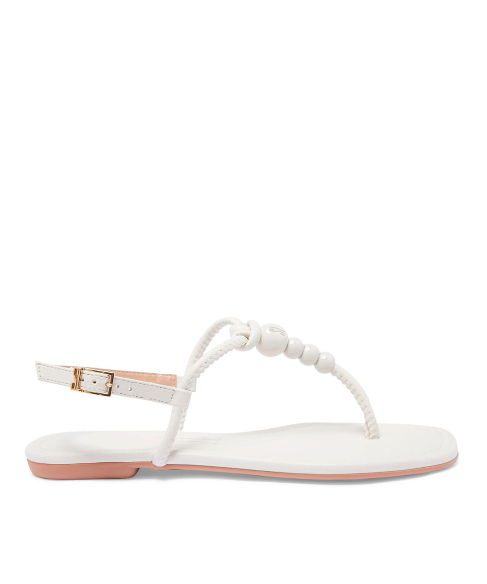 Rasteira Santa Lolla Off White Lux Esferas