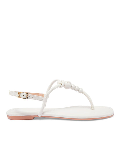 Rasteira Santa Lolla Off White Lux Esferas