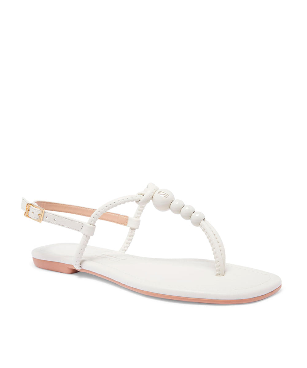 Rasteira Santa Lolla Off White Lux Esferas